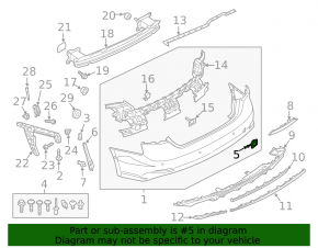 Заглушка буксировочного крюка заднего бампера Audi A5 F5 18-19 S-Line