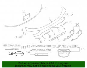 Эмблема двери багажника Subaru Outback 20-23