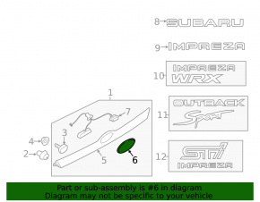 Эмблема значок двери багажника Subaru Impreza WRX GH 08-14 5d
