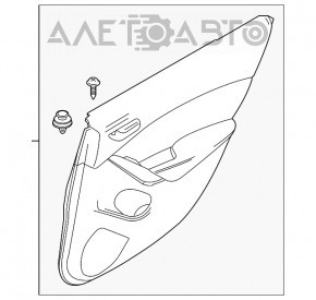 Capacul usii cardul din spate dreapta Mazda 6 13-15 Touring negru, cu insertie gri din piele