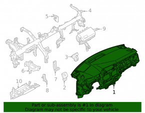 Торпедо передняя панель с AIRBAG Mitsubishi Outlander 22-26 черная