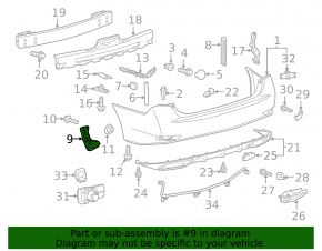 Suport bară spate, stânga exterioară, Lexus GS 13-19