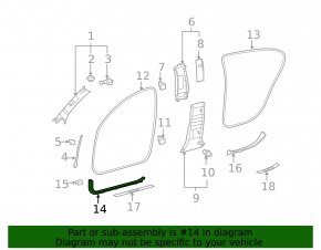 Накладка порога внутренняя передняя правая Lexus GS300 GS350 GS430 GS450h 06-11 черная