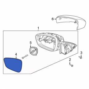 Зеркальный элемент левый Ford Escape MK4 20-26 подогрев, BSM