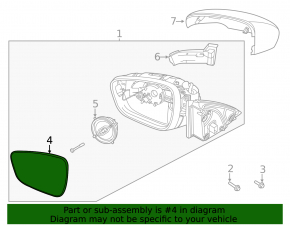 Зеркальный элемент левый Ford Escape MK4 20-26 подогрев, BSM