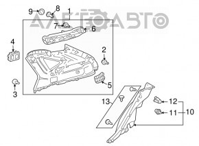 Накладка задней стойки нижняя левая Lexus RX300 RX330 RX350 RX400h 04-08 черн