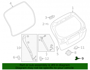 Крюк замка двери багажника Subaru Forester 14-18 SJ
