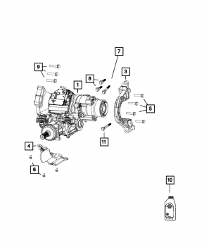 Кронштейн переднего редуктора Jeep Cherokee KL 19-22 2.0Т