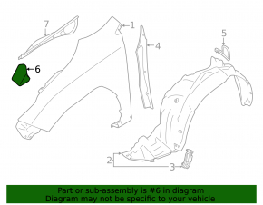 Garnitură aripă dreapta interior Subaru Impreza 24-26