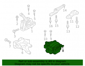 Подушка двигателя левая VW Tiguan 18-24 тип 2