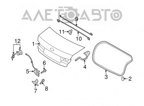 Крышка багажника Hyundai Sonata 11-15 hybrid, серебро FHM, вмятины