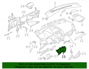 Накладка щитка приборов Ford Edge 19-24 черная