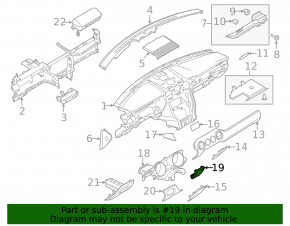 Накладка колени водителя правая Ford Mustang mk6 15-23 черная
