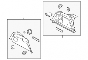 Ornamente arc stânga pentru Porsche Cayenne 19-23, negre, pentru CD player