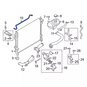 Патрубок охлаждения обратка бачок-радиатор Ford Mustang mk6 15-23 2.3T