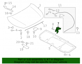 Замок капота Subaru Crosstrek 18-23