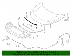 Опора капота Nissan Rogue 21-26