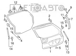 Амортизатор двери багажника левый Lexus RX300 RX330 RX350 RX400h 04-09
