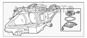 Far stânga față goală Lexus RX350 RX450h 13-15 restilizat xenon nou aftermarket