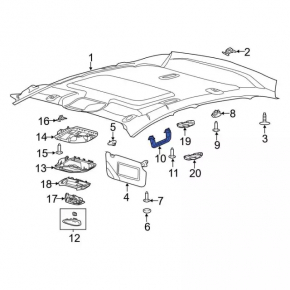Ручка потолка Ford Focus mk3 11-18 серая