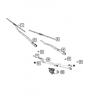 Поводок дворника левый Jeep Grand Cherokee WK2 16-22