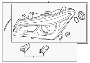 Фара передняя левая в сборе Infiniti QX56 QX80 14-17 LED, без автокорректора