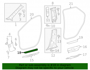 Накладка порога внешняя передняя правая Lexus RX350L RX450hL 18-22 черная