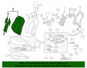 Tapițerie spătar scaun pasager Toyota Camry v70 21-21, material textil bej, încălzit