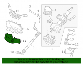 Ornamente coloană direcție Kia Sportage 17-22, parte inferioară, negru
