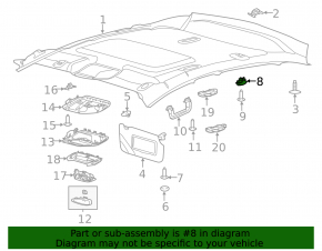Крючок потолка задний левый Ford Focus mk3 11-18 серый