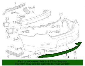 Губа заднего бампера Chevrolet Malibu 13-15