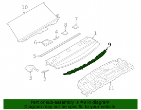 Накладка задней полки BMW 3 F30 12-18 черная