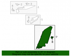 Накладка задней стойки правая нижняя Honda Civic X FC 16-21 4d черная