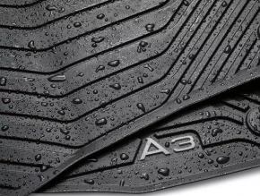 Комплект задних ковриков салона резина Audi A3 8V 15-20 черный