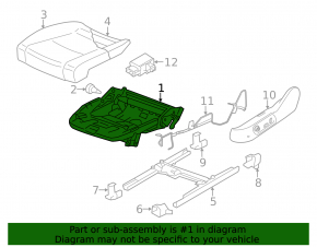Пассажирское сидение VW CC 08-17 без airbag, кожа черн