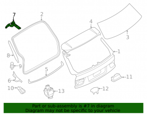 Петля двери багажника верхняя левая BMW X5 F15 14-18