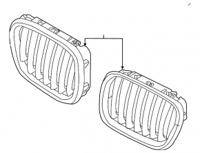 Grila radiatorului, orificiul stâng BMW X5 F15 14-18 Pure Excellence, nou, neoriginal