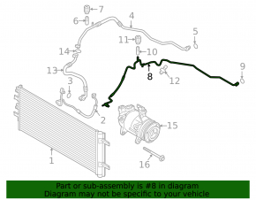 Трубка кондиционера печка-конденсер BMW X1 F48 16-16 B46 под R134A