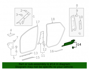 Накладка порога задняя правая внутренняя Toyota Prius V 12-14 серая, царапины