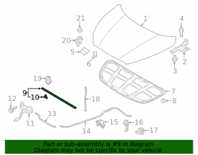 Уплотнитель капота Hyundai Elantra UD 11-16