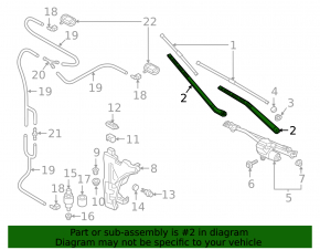 Поводок дворника правый Audi A4 B9 17-25