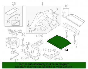 Пол багажника Subaru XV Crosstrek 13-17 черный