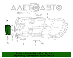 Козырек левый Dodge Journey 11-20 серый, с подсветкой, с управлением, без крючка