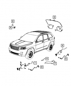 Проводка двери задняя правая Jeep Grand Cherokee WK2 18-22