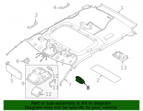 Плафон освещения передний правый Kia EV6 22-26 черный
