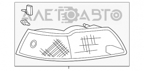 Фара передняя правая Ford Mustang 99-04 галоген, царапины, сколы, слом креп