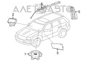 Подушка безопасности airbag коленная водительская левая Jeep Grand Cherokee WK2 11-22 черн