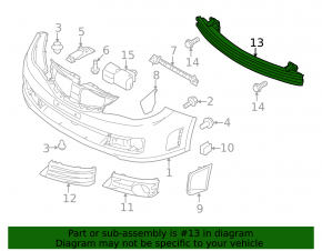Усилитель переднего бампера Subaru Impreza WRX GH 08-14