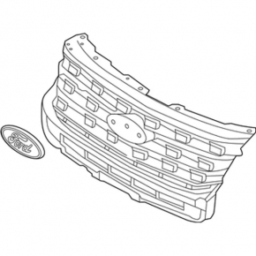 Решетка радиатора grill Ford Explorer 16-17 рест серая