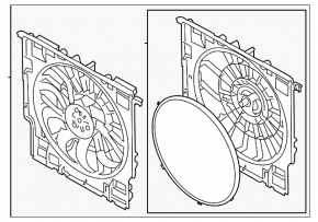Ansamblu carcasă radiator difuzor BMW X7 G07 19-25 N63, S68 1000W